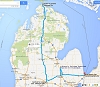 Strecke von Mackinaw City, Lansing, Frankenmuth nach Port Huron